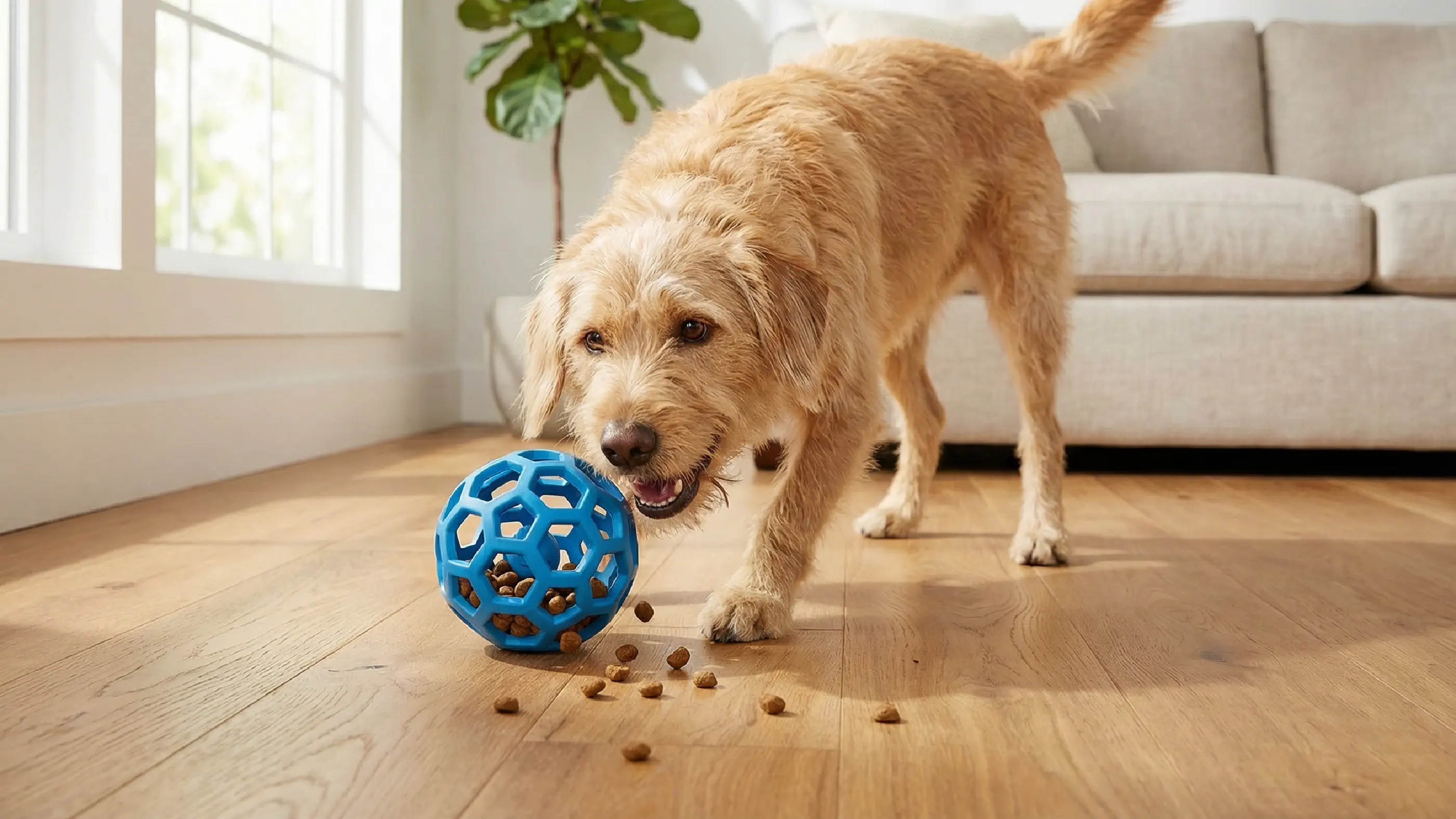 Treat-Dispensing Ball Dog Toy For Aggressive Chewers